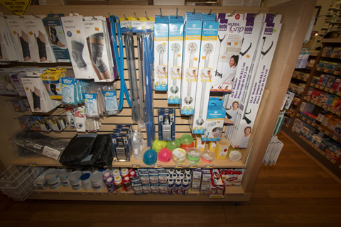 shelves of medical supplies